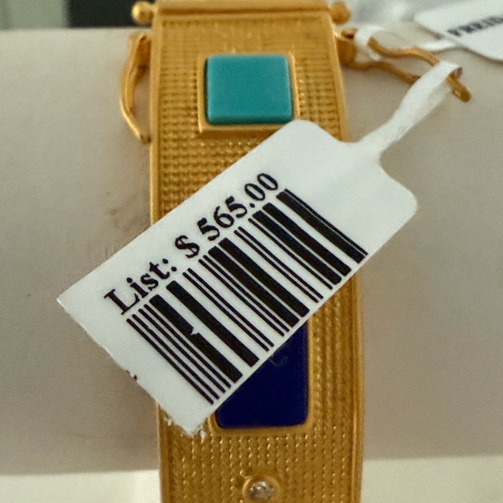 Freida Rothman Gold Bracelet with Blue and Turquoise Accents - Picture 2 of 7